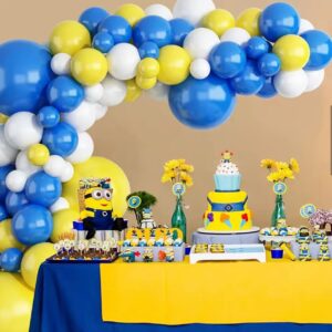 128pcs Blue White Balloons Garland Yellow Royal Blue Balloon Arch