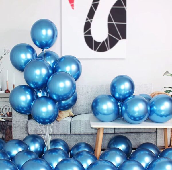 40pcs Metallic blue Chrome Balloon - Image 2