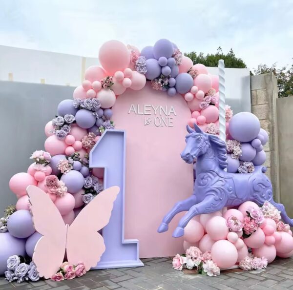 1 Set Pink Purple Balloons Arch Butterfly - Image 2