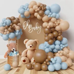 Baby Blue Balloons Garland Birthday Party Decor Balloon Arch Kit Skin Khaki Globos Baby Shower Gender Reveal Decoration