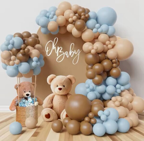 Baby Blue Balloons Garland Birthday Party Decor Balloon Arch Kit Skin Khaki Globos Baby Shower Gender Reveal Decoration