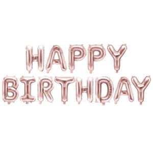 Happy Birthday Folieballonger Roséguld