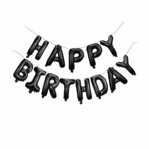 Happy Birthday Folieballonger svart